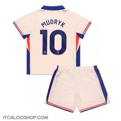 Chelsea Mykhailo Mudryk #10 Seconda Maglia Bambino 2024-25 Manica Corta (+ Pantaloni corti)